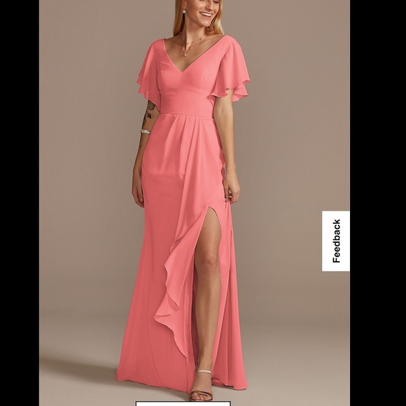 David's Bridal Dresses & Skirts - Peach/Coral Bridesmaid Dress
